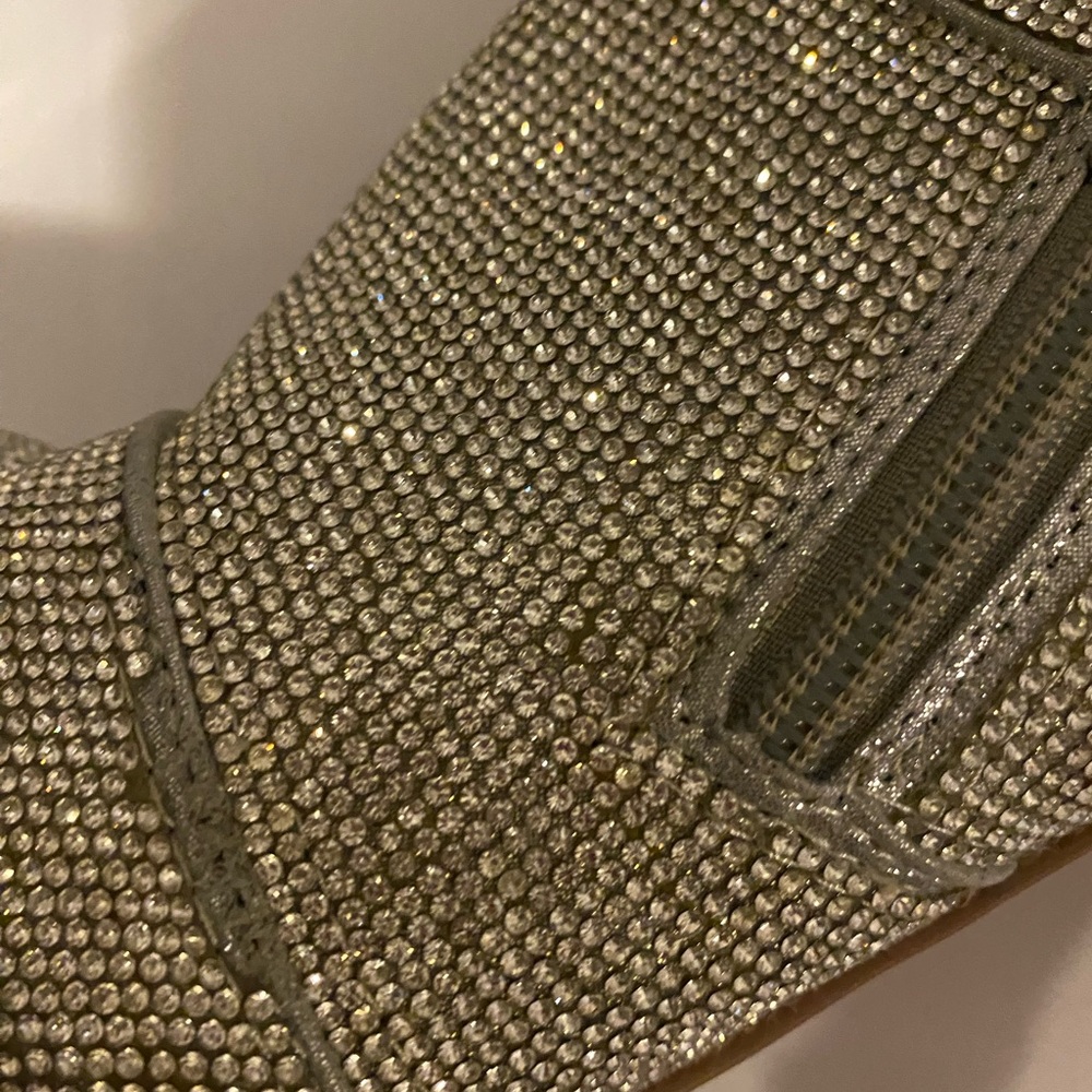 Steve Madden Silver Sparkling High Heel Boots Size 7M - Picture 11 of 16
